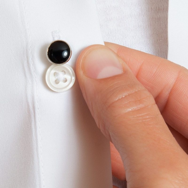 put cufflinks on a shirt with buttons