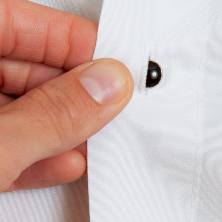 put cufflinks on a shirt with buttons