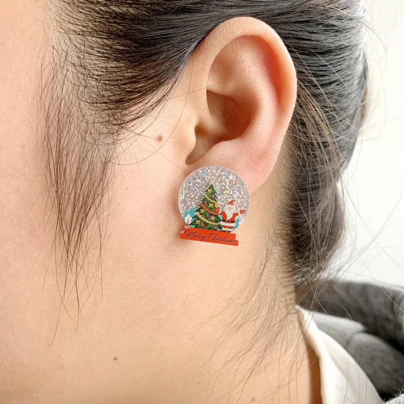 christmas tree stud earrings
