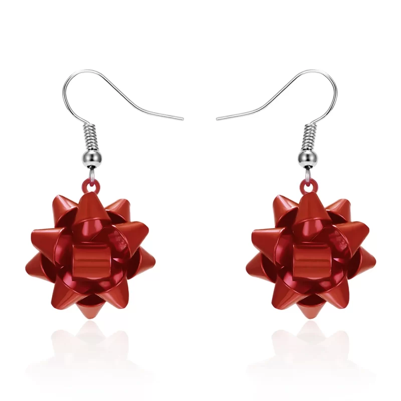 christmas bow earrings