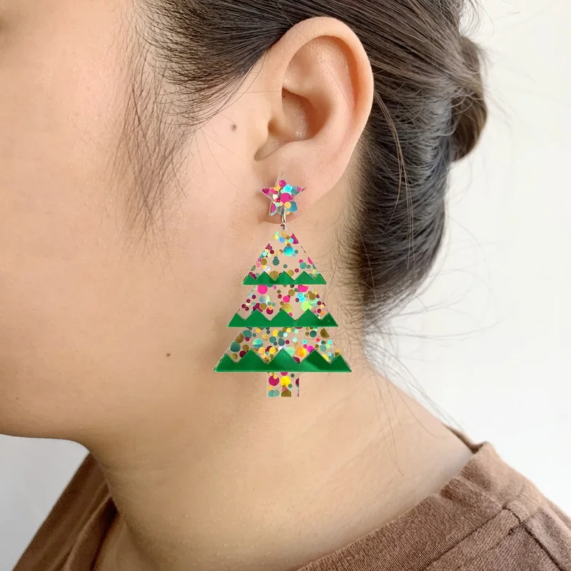 christmas tree earrings