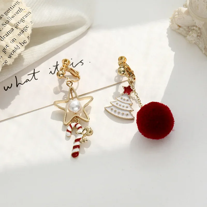 christmas clip on earrings