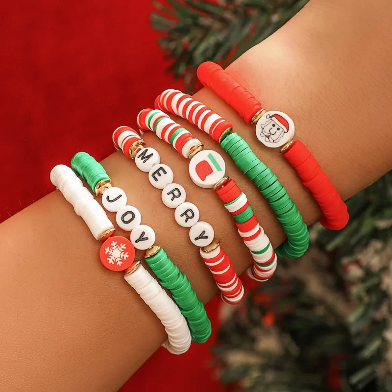 christmas clay bead bracelets