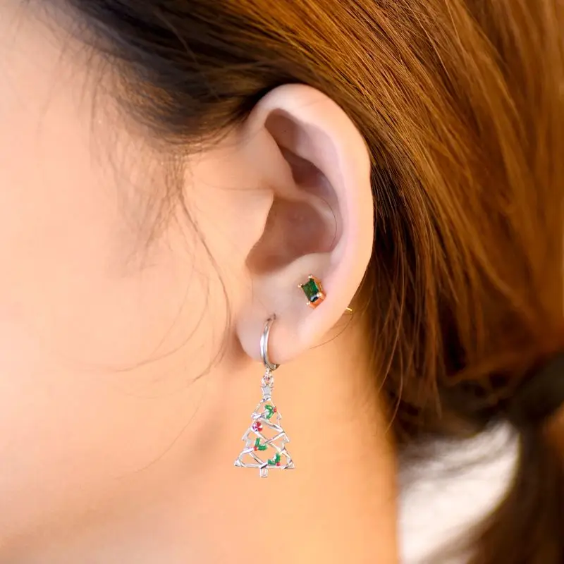 sterling silver christmas earrings