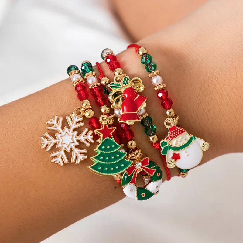 christmas clay bead bracelets