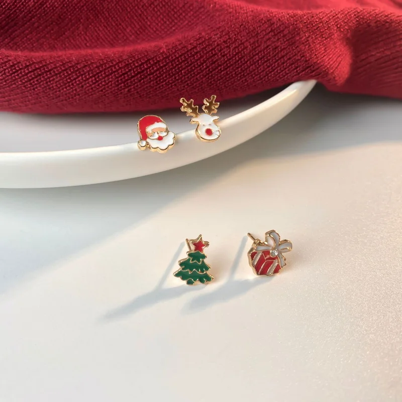 christmas stud earrings