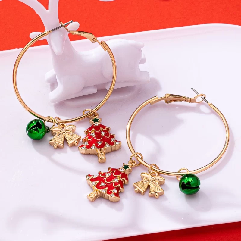 christmas hoop earrings