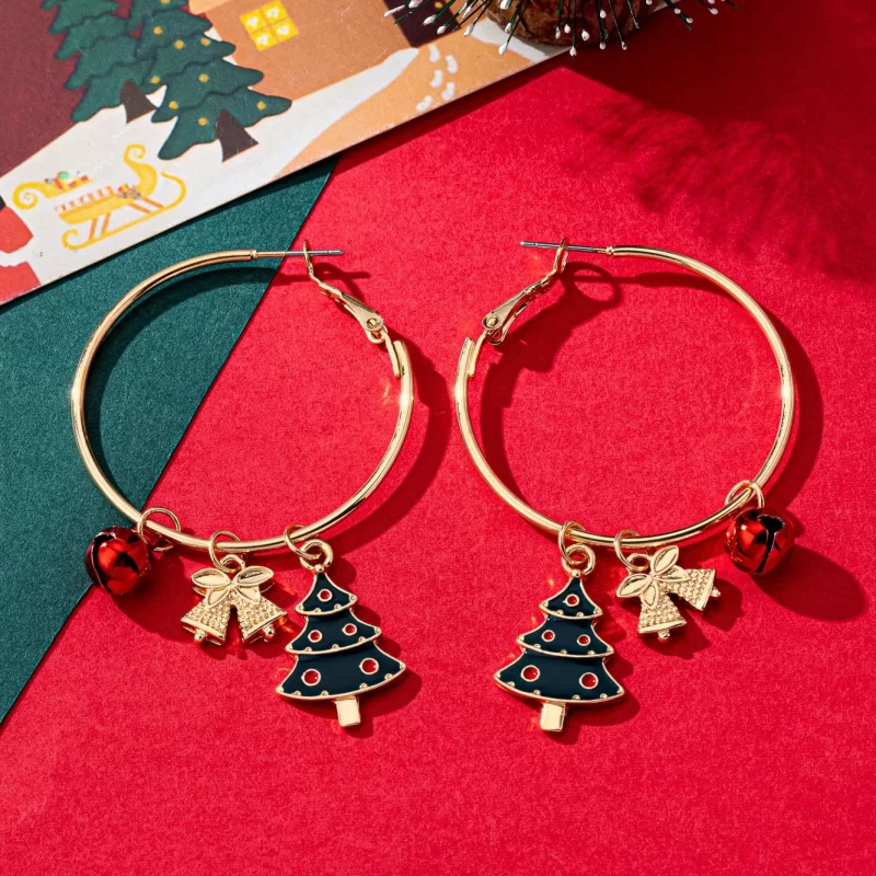 christmas hoop earrings
