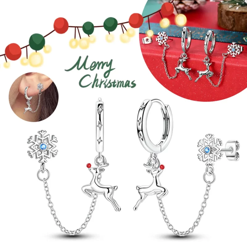 sterling silver christmas earrings