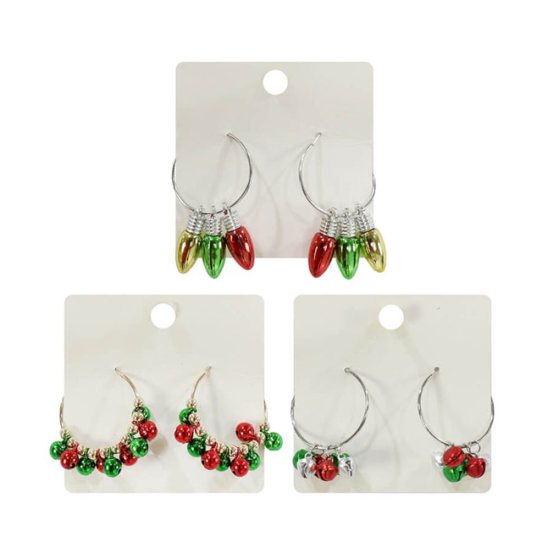 christmas hoop earrings