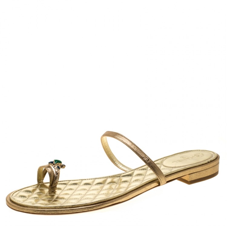 gold toe ring sandals