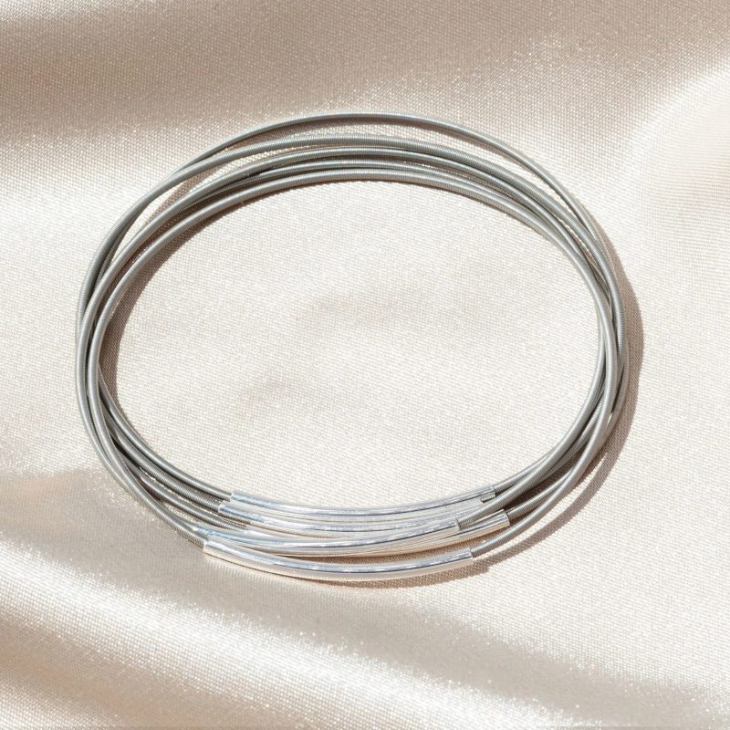 silver bangle bracelets with charms