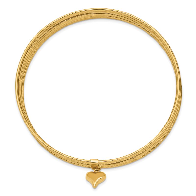 14k solid gold bangle bracelet set