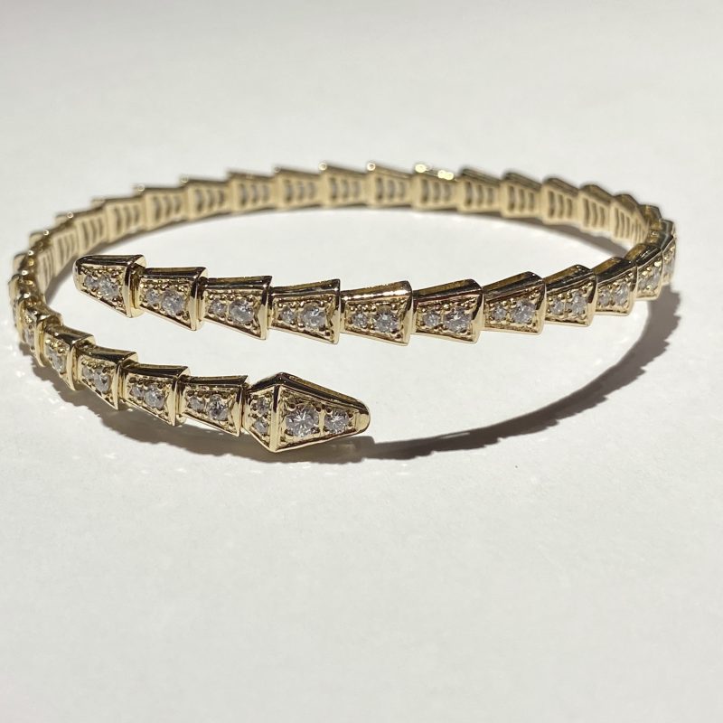 14k solid gold bangle bracelet set