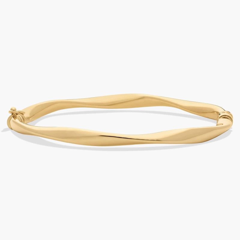 14k solid gold hinged bangle bracelet
