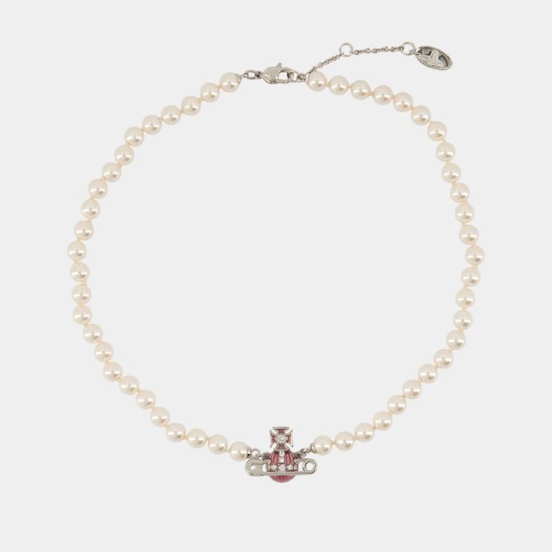 mini bas relief pearl choker