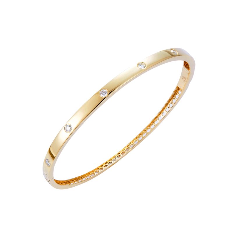 14k solid gold hinged bangle bracelet