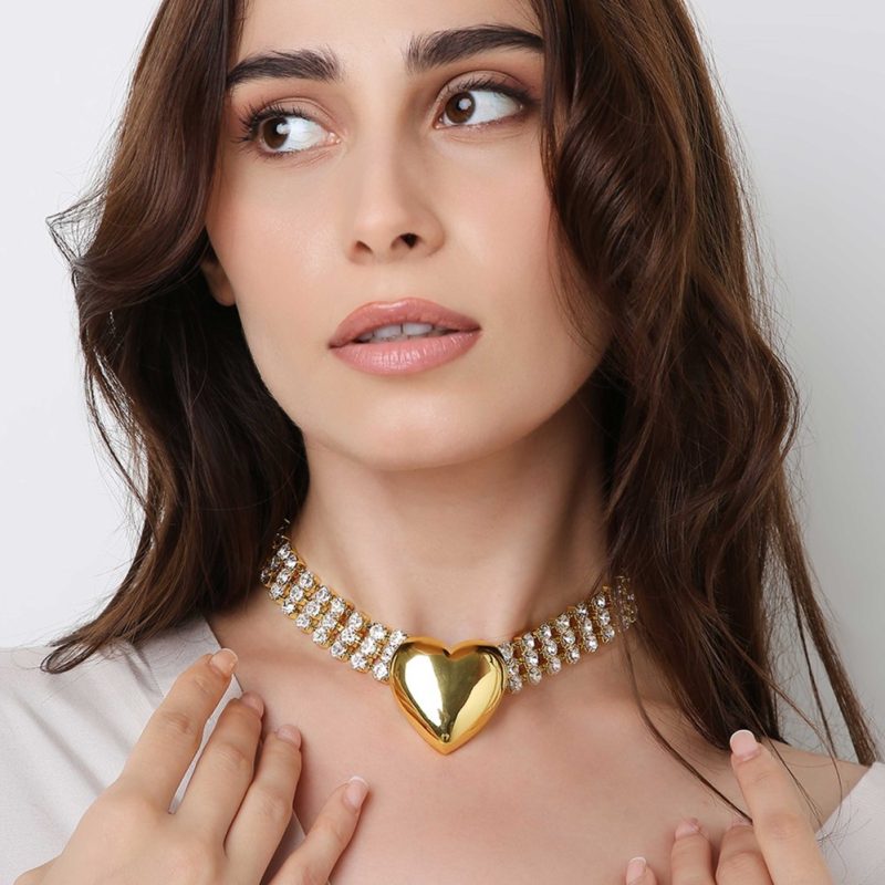 heart chain choker