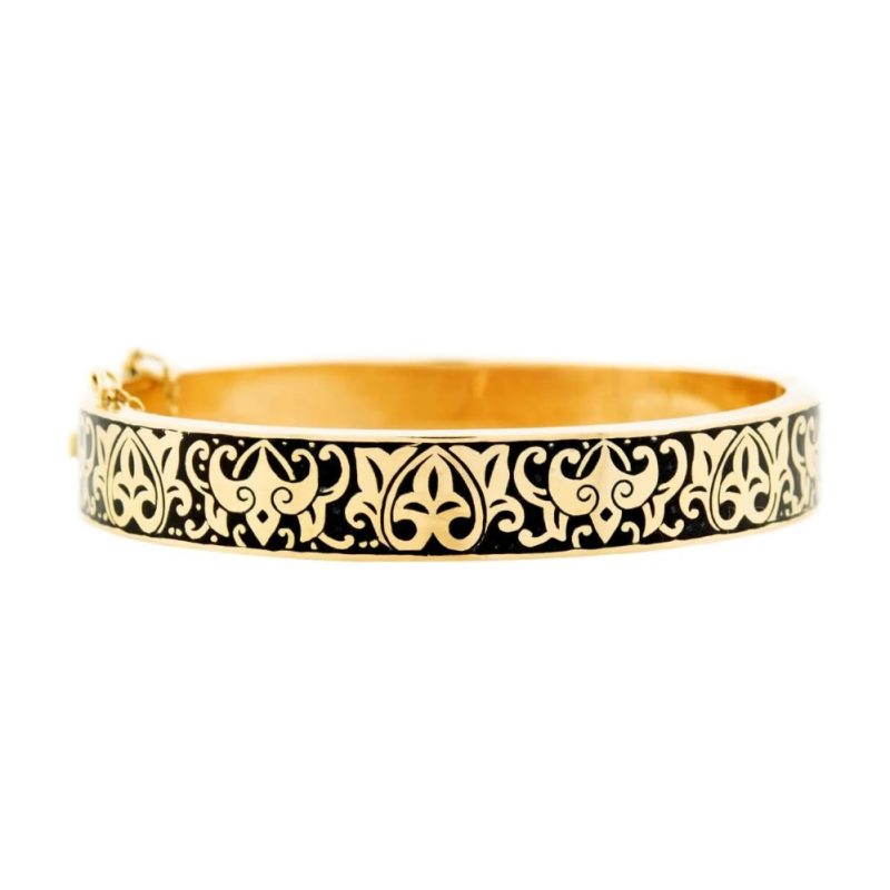 14k solid gold hinged bangle bracelet