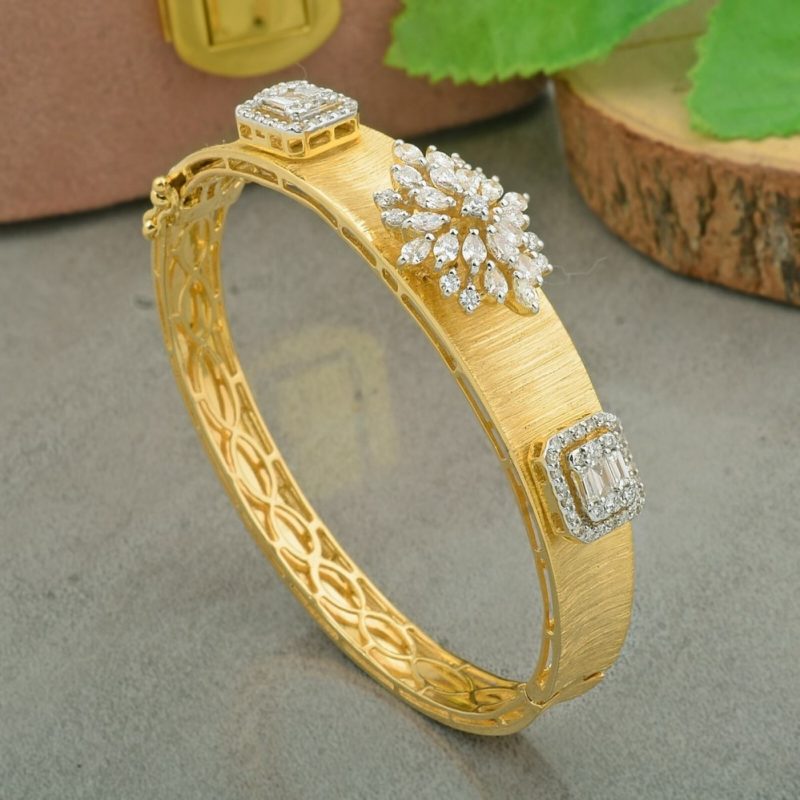 gold bangle bracelet with diamonds