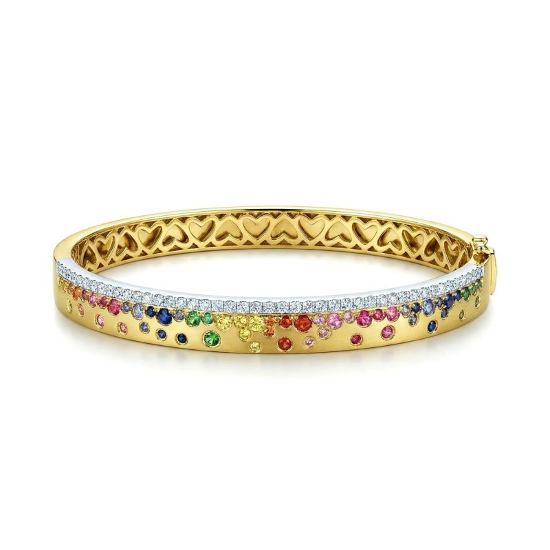 14k solid gold hinged bangle bracelet