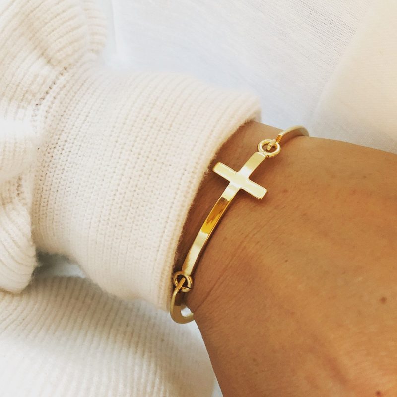 cross bangle bracelet
