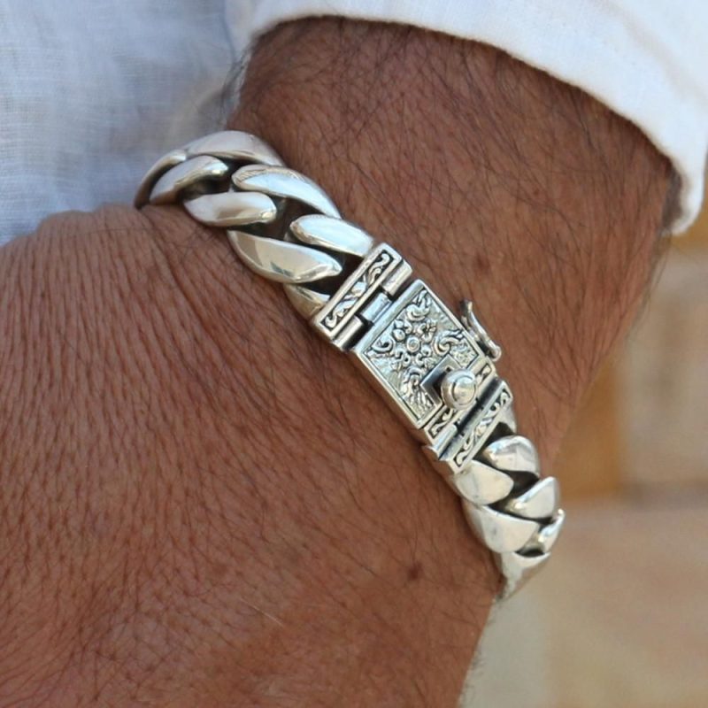 mens silver bangle