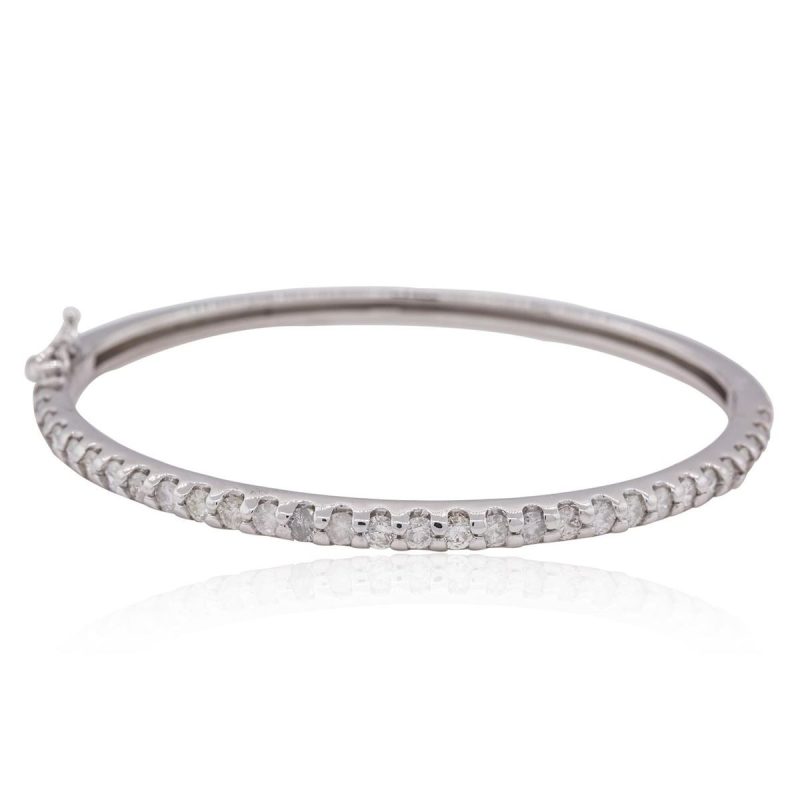 14kt white gold bangle bracelet