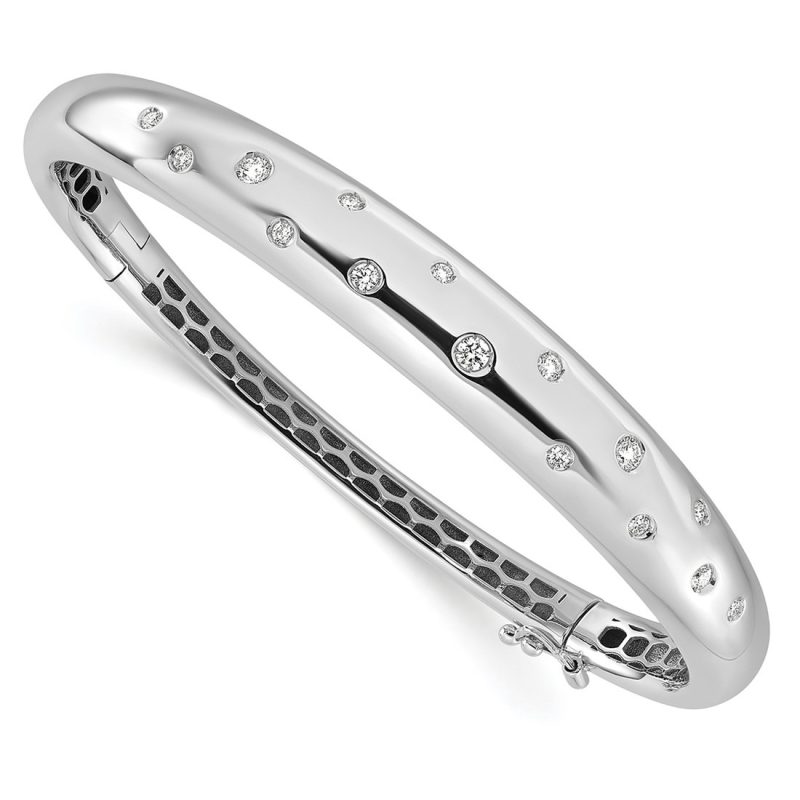 white gold diamond bangle bracelet