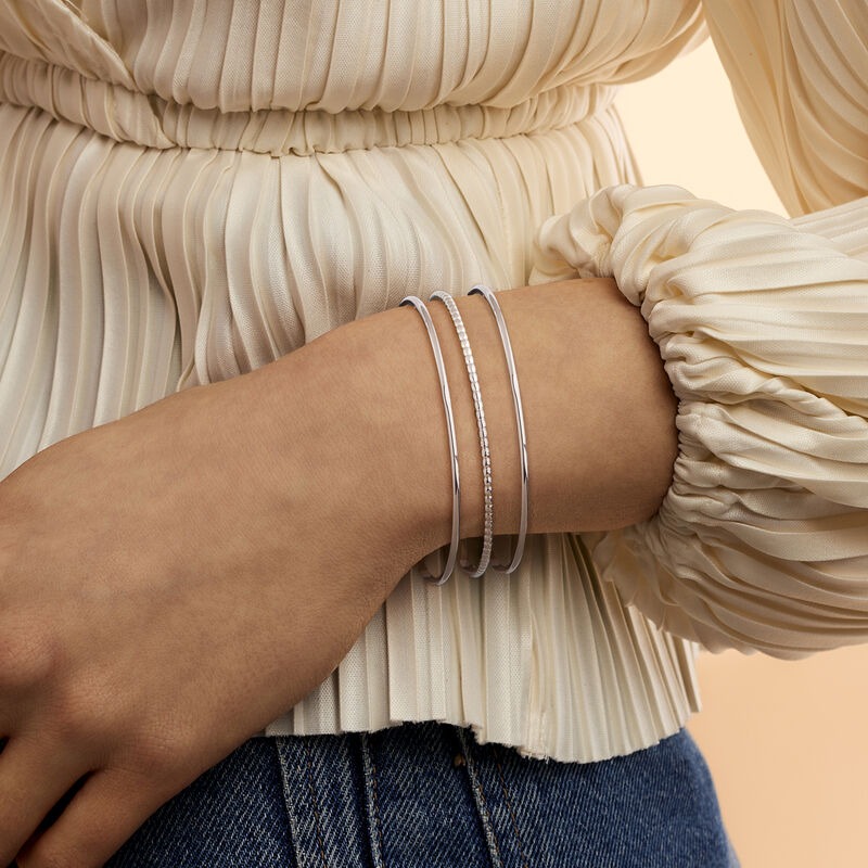 silver bangle bracelets set