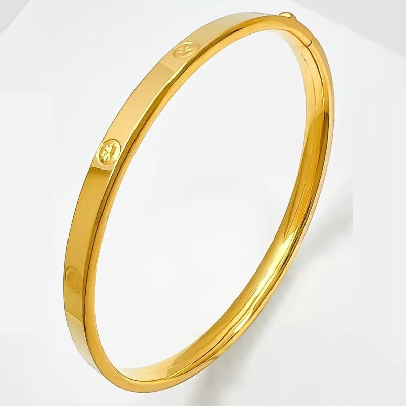 18k solid gold bangle bracelet