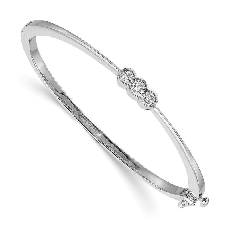 14k white gold bangle bracelet