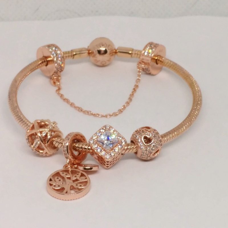 pandora rose gold bangle bracelet