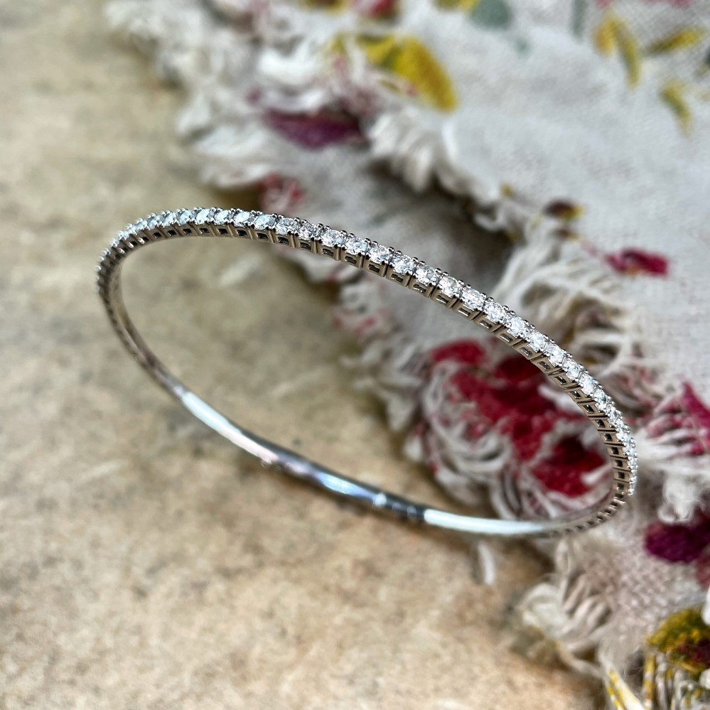 flexible diamond bangle bracelet