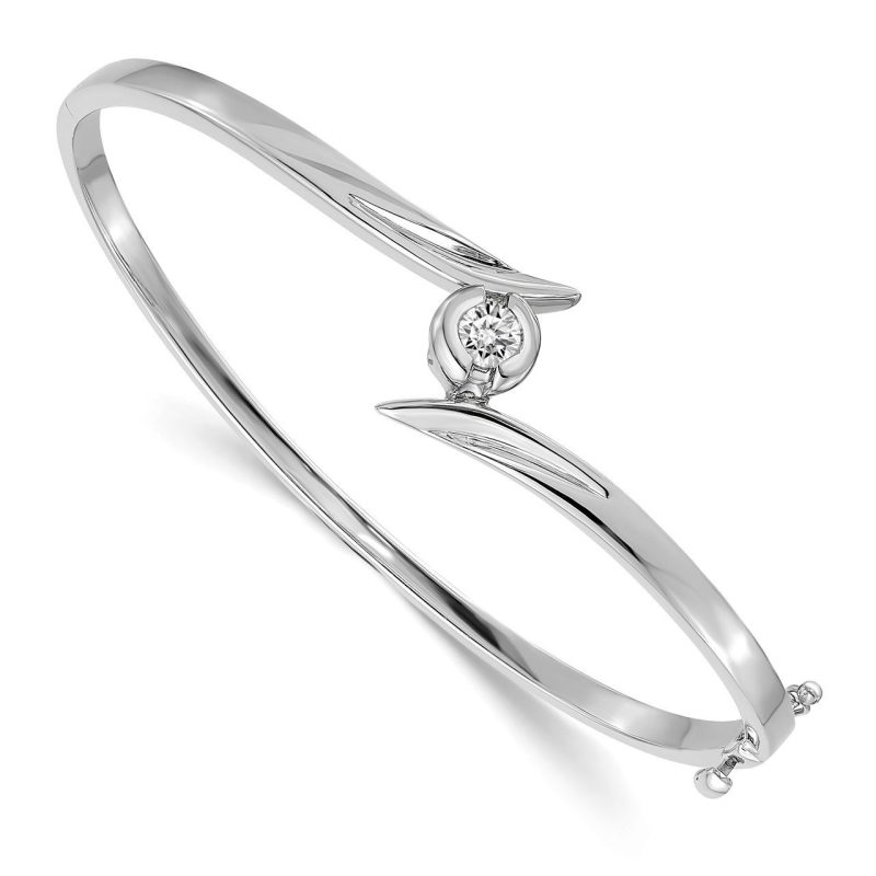 14k white gold bangle bracelet