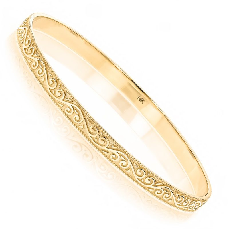 18k solid gold bangle bracelet