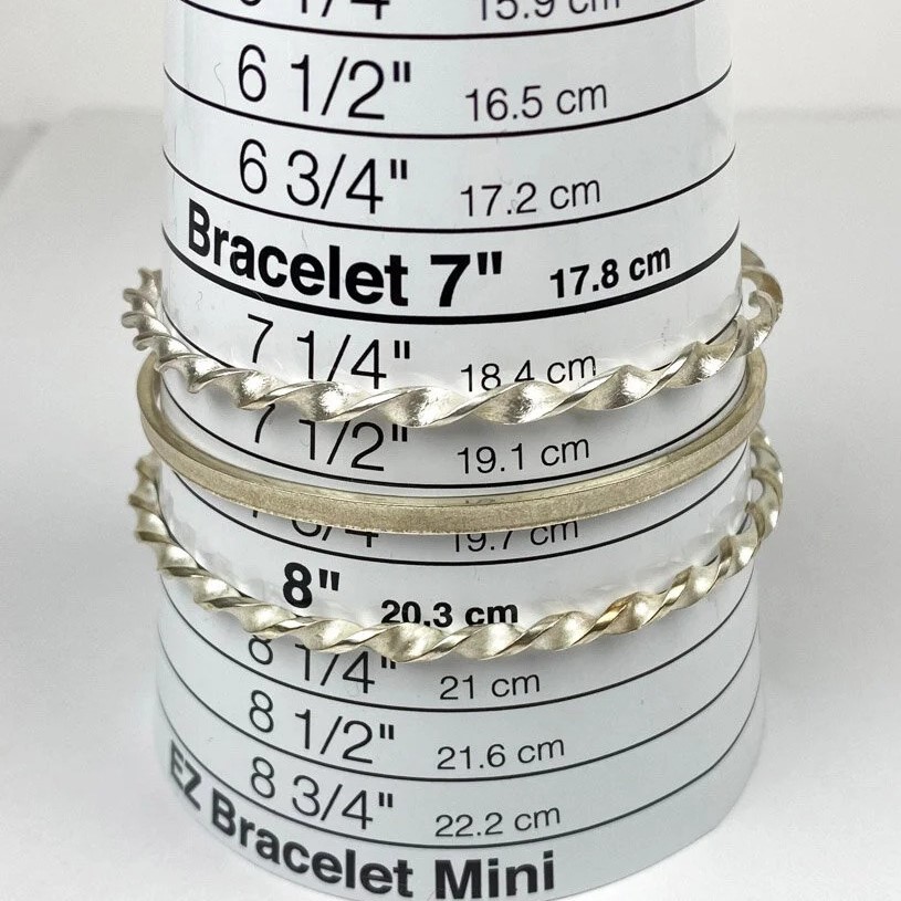 standard bangle size chart cm