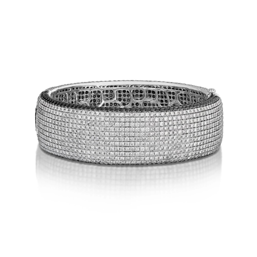silver diamond bangle bracelet