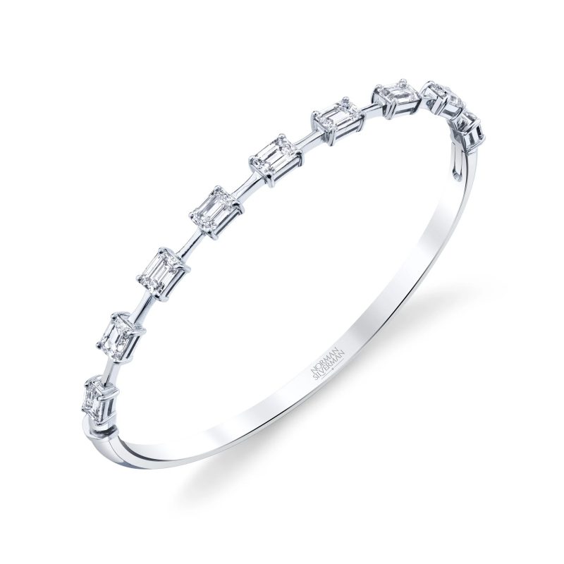 silver diamond bangle bracelet