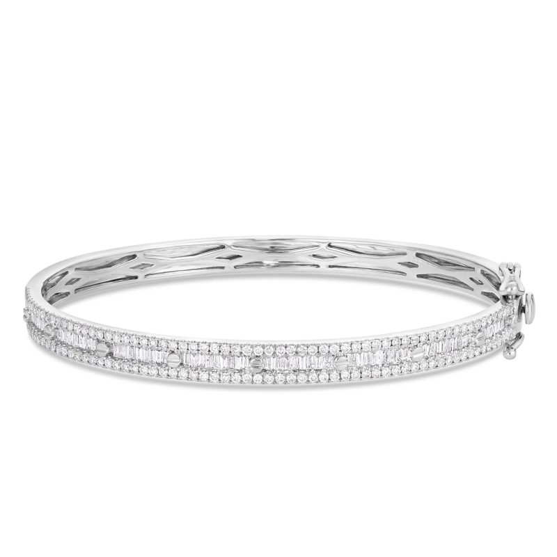 silver diamond bangle bracelet