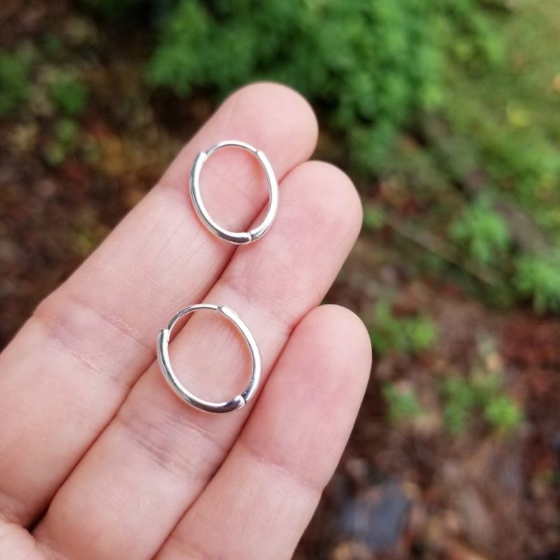 silver hoop earrings