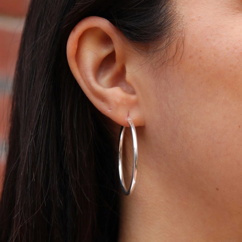silver hoop earrings