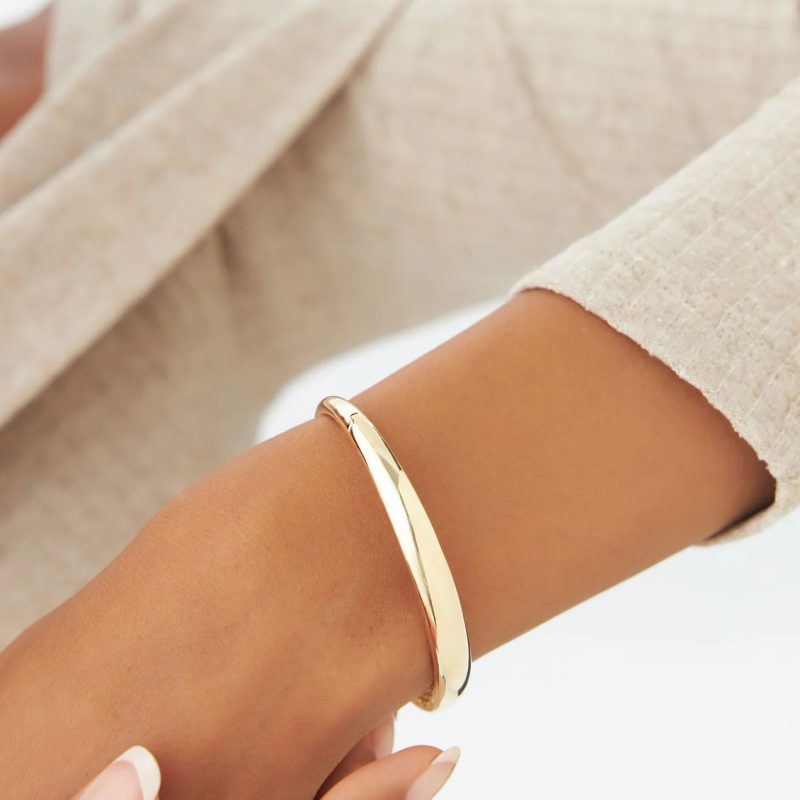14k solid gold bangle bracelet