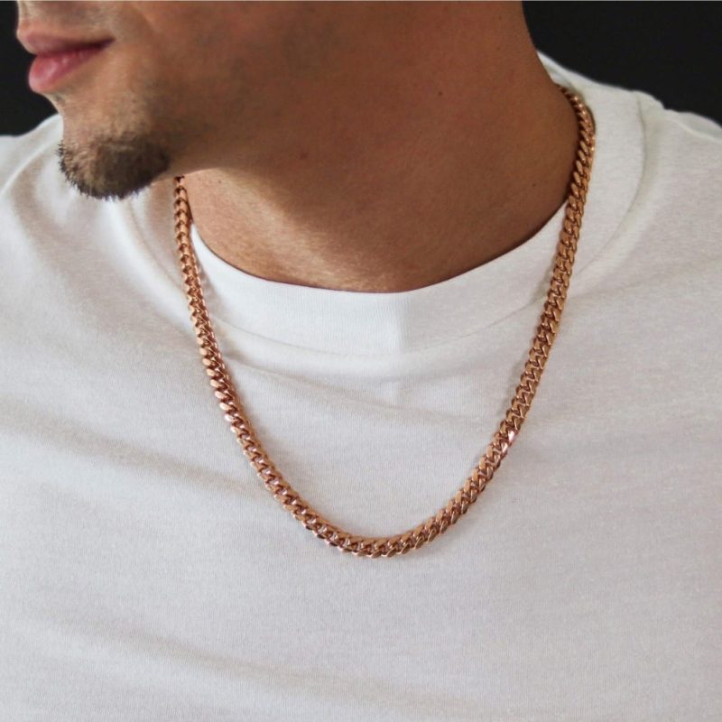 rose gold mens chain