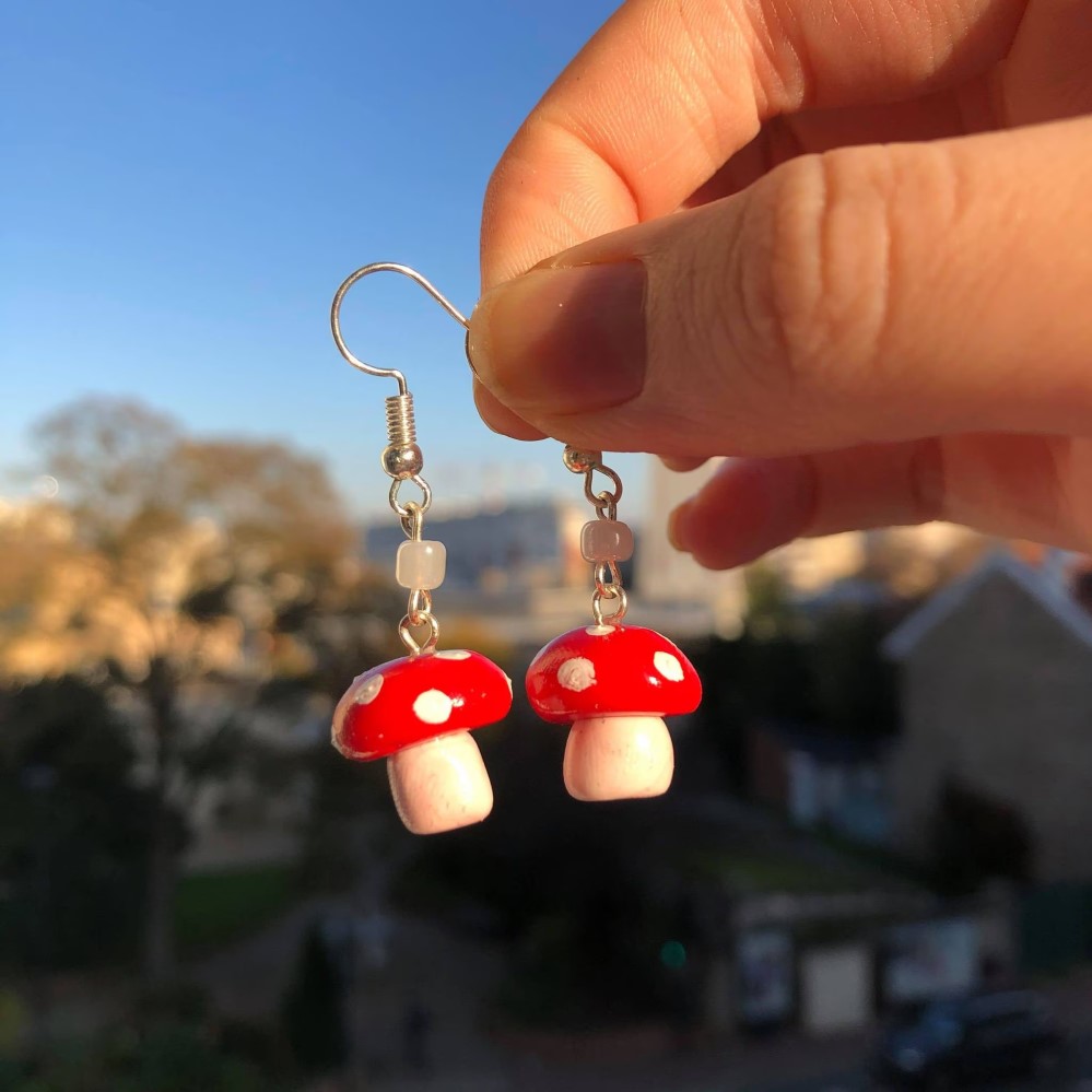 mushroom earrings