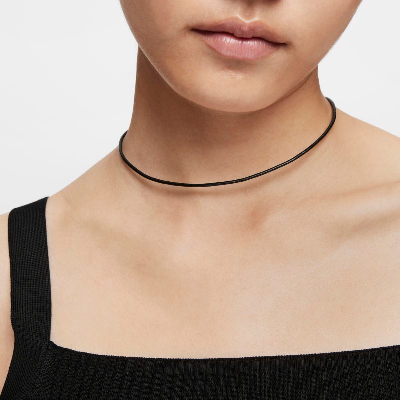 black leather choker