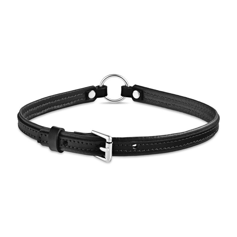 black leather choker