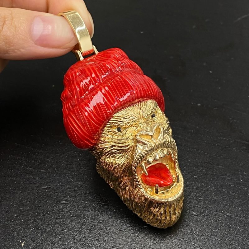 gold gorilla pendant