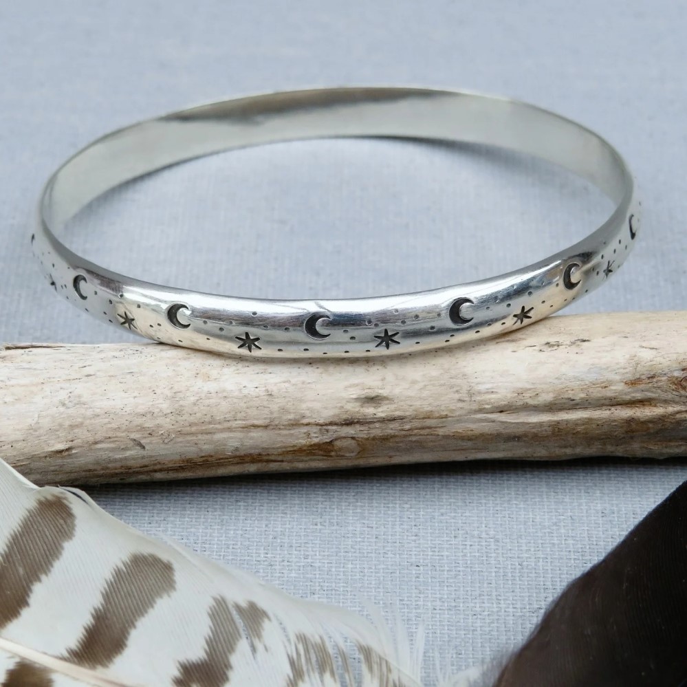 chunky silver bangle