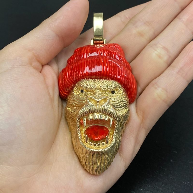 gold gorilla pendant